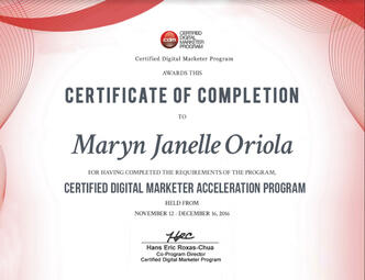 CDM Certificate of completion AP15_Maryn Janelle Oriola